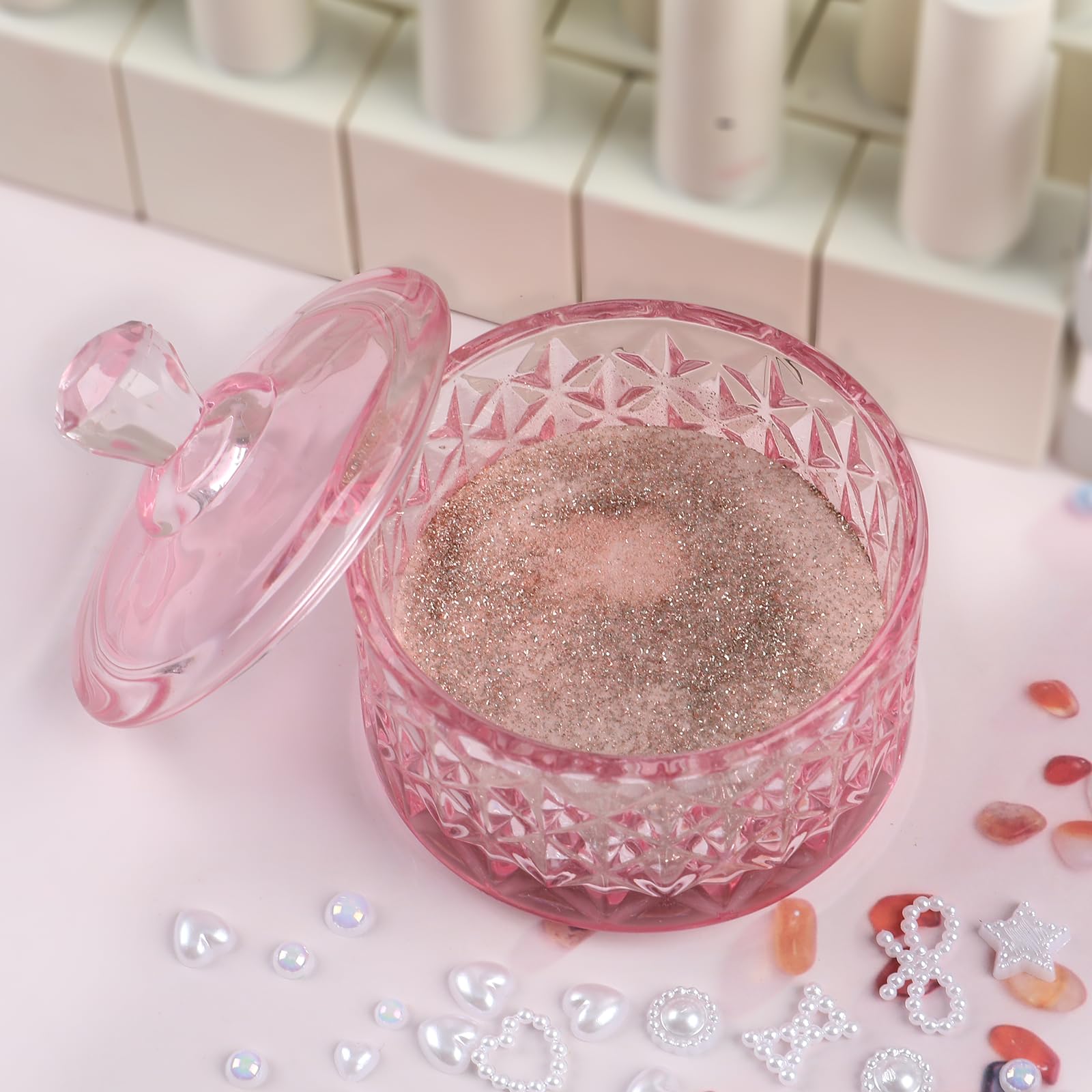 BOMOQING durable glass dappen dish resists staining for repeated acrylic and gel use