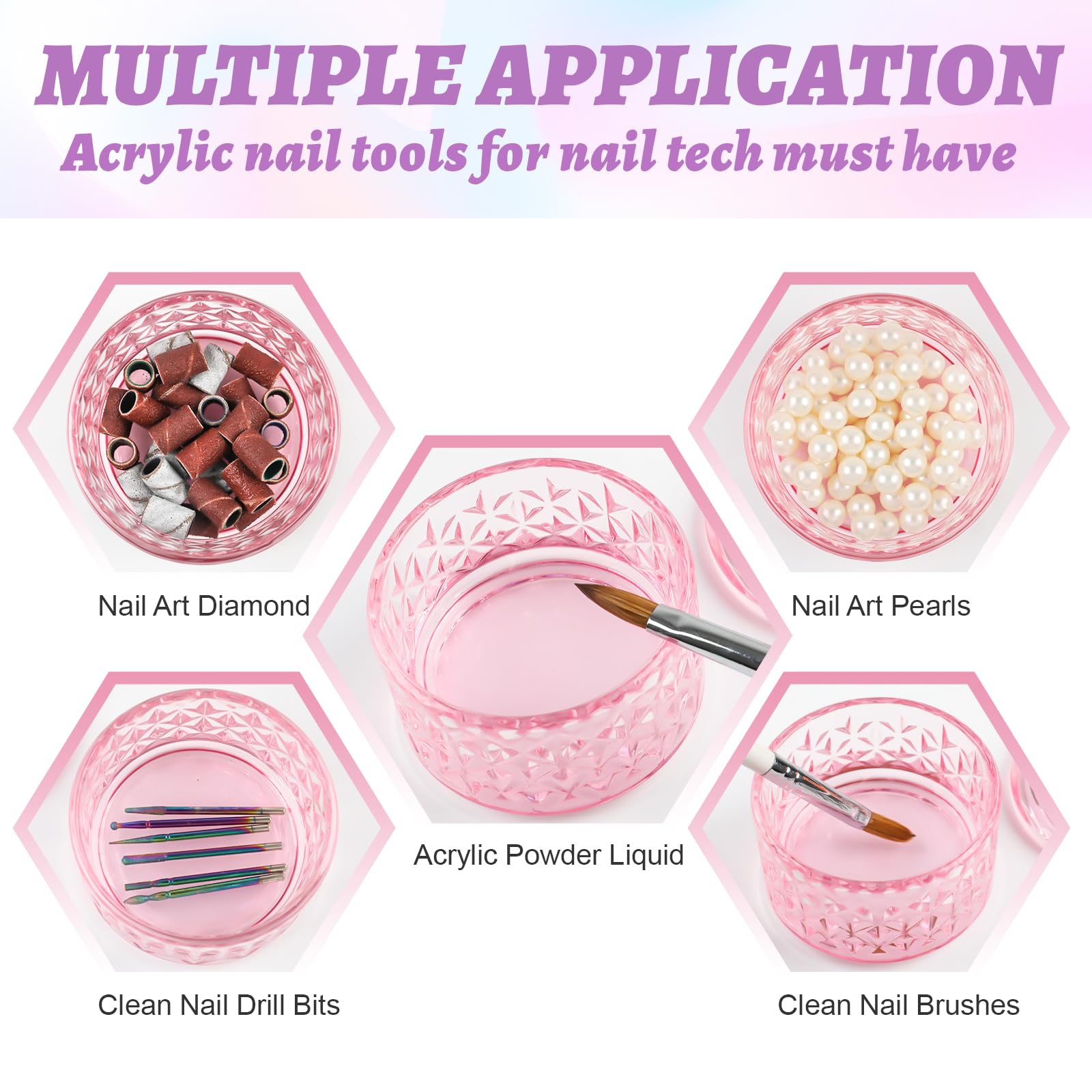 BOMOQING nail dish supports easy brush and cleaner cleanup after sessions