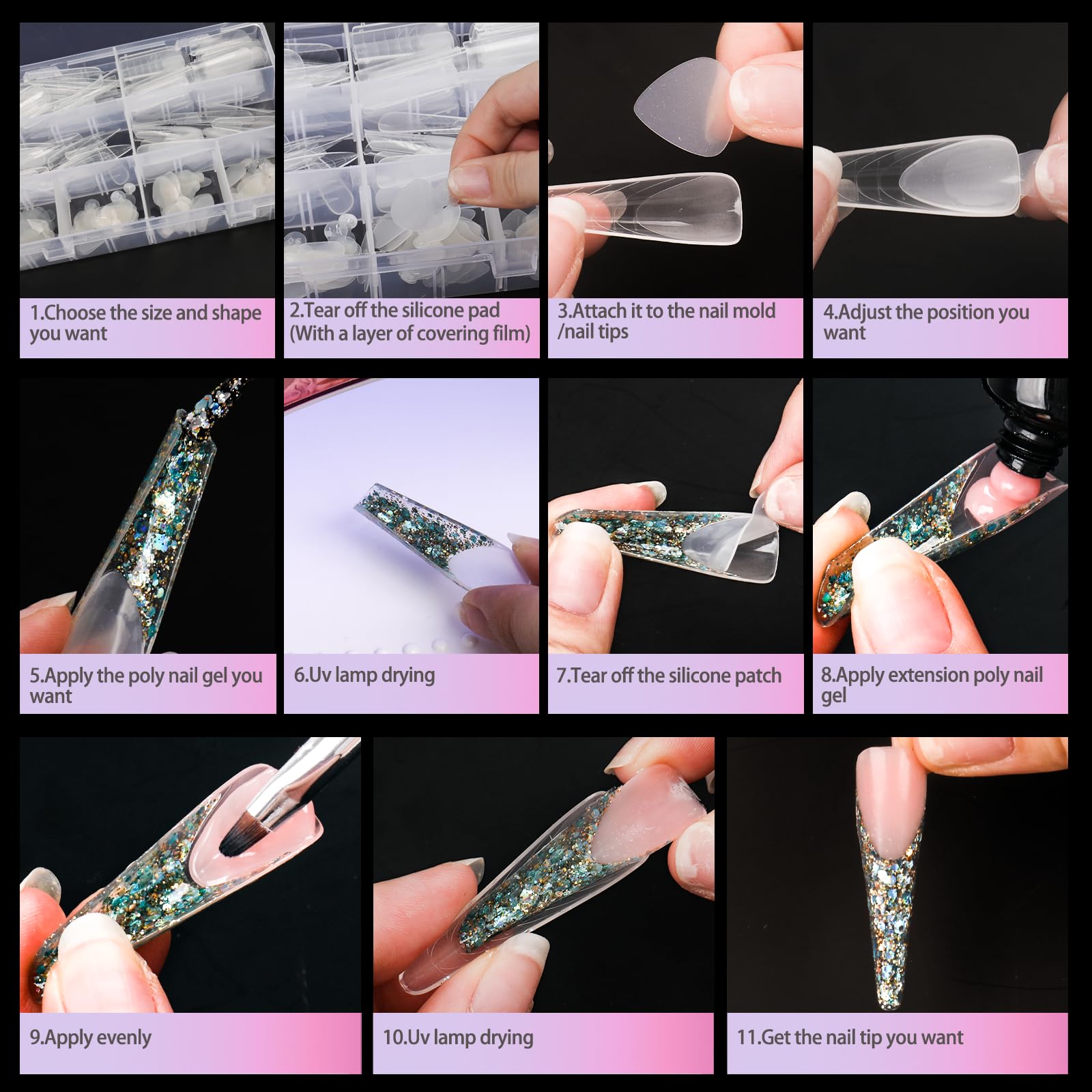 BOMOQING soft silicone sticker pad provides reusable adhesion for consistent tips.