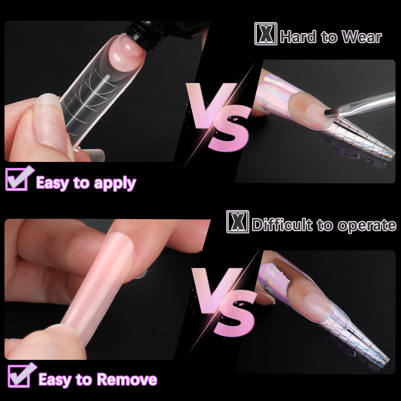 BOMOQING twelve-sizes scale ensures precise fit for custom nail designs.