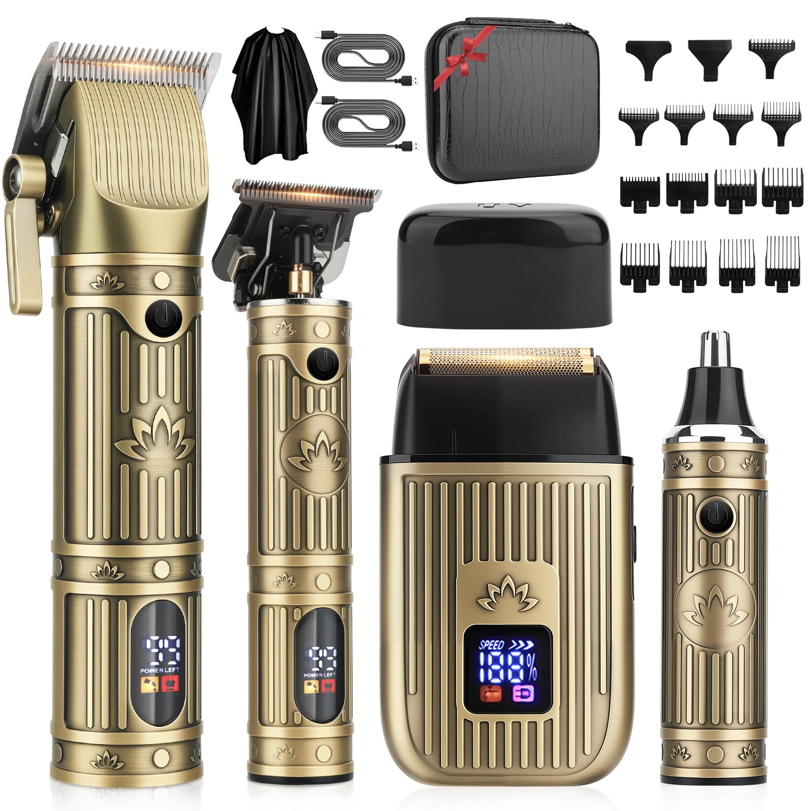 Bomxin cordless hair clipper front view for precise home grooming