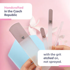 Bona Fide Beauty clear glass cuticle pusher for neat cuticles