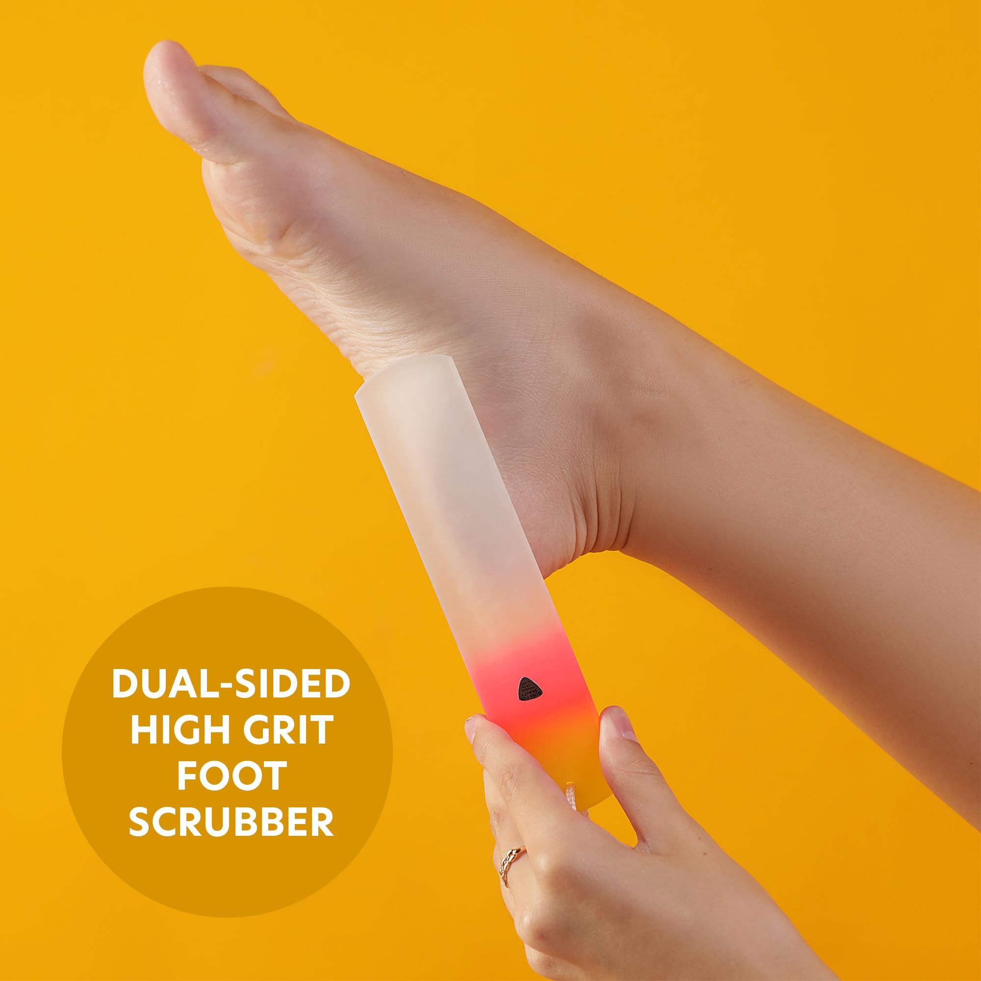 Bona Fide Beauty Czech glass foot file close up shows tempered glass durability