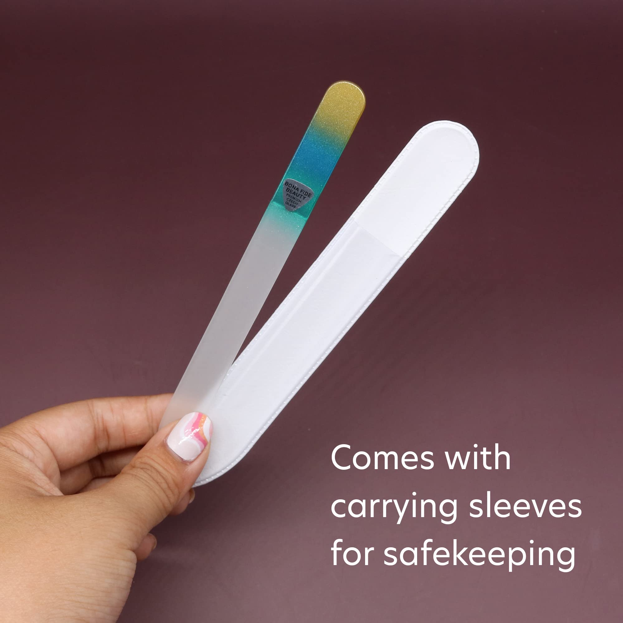Bona Fide Beauty Czech Glass Nail Files Set bohemian crystal look adds luxe feel.