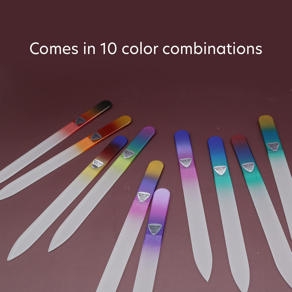 Bona Fide Beauty Czech Glass Nail Files Set edge detail creates smooth edges.