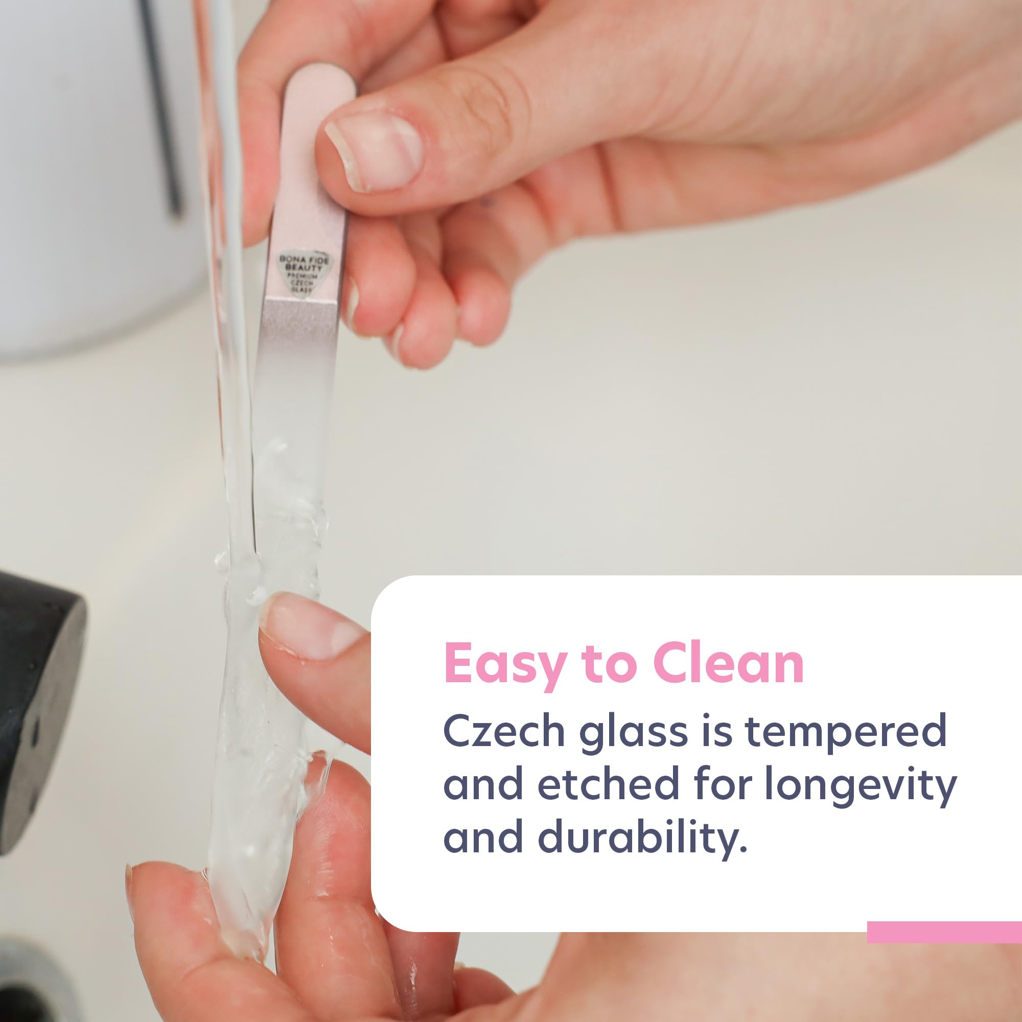 Bona Fide Beauty durable glass tools are easy to clean