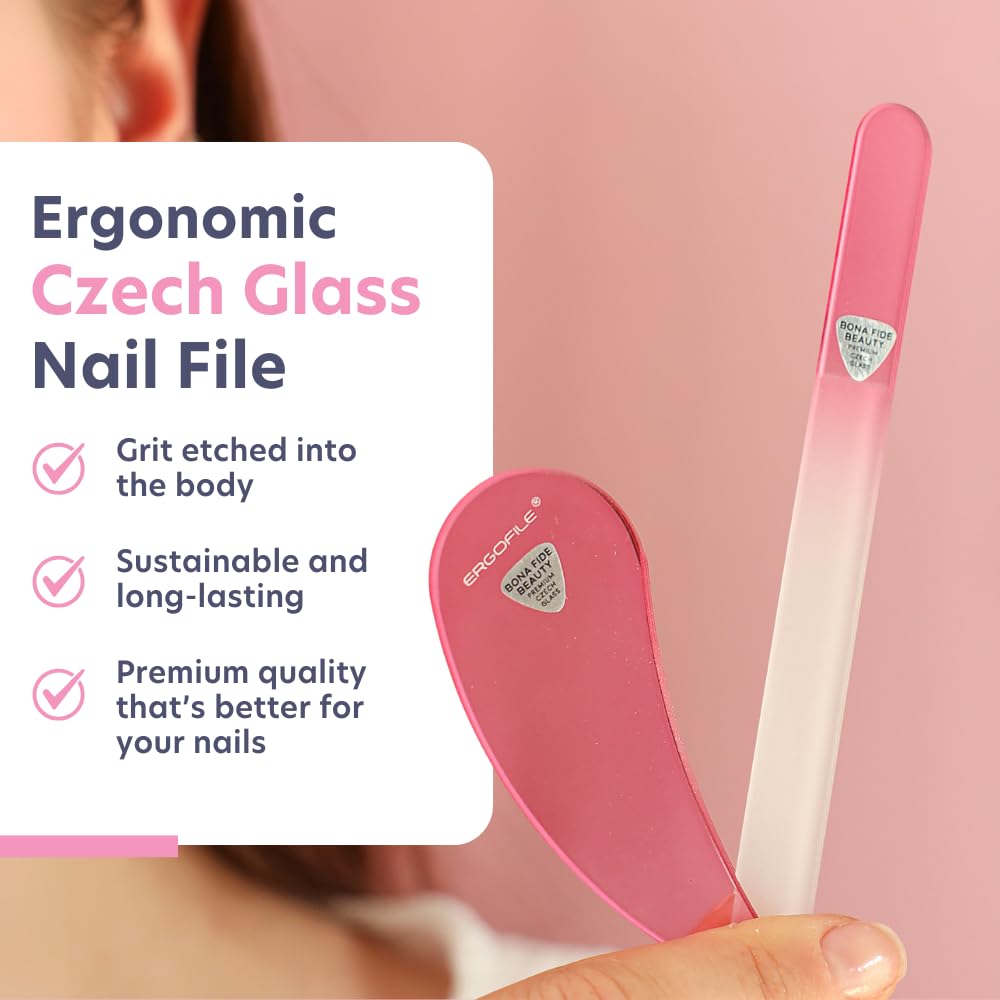 Storage sleeve keeps the pink Ergo File clean between uses.