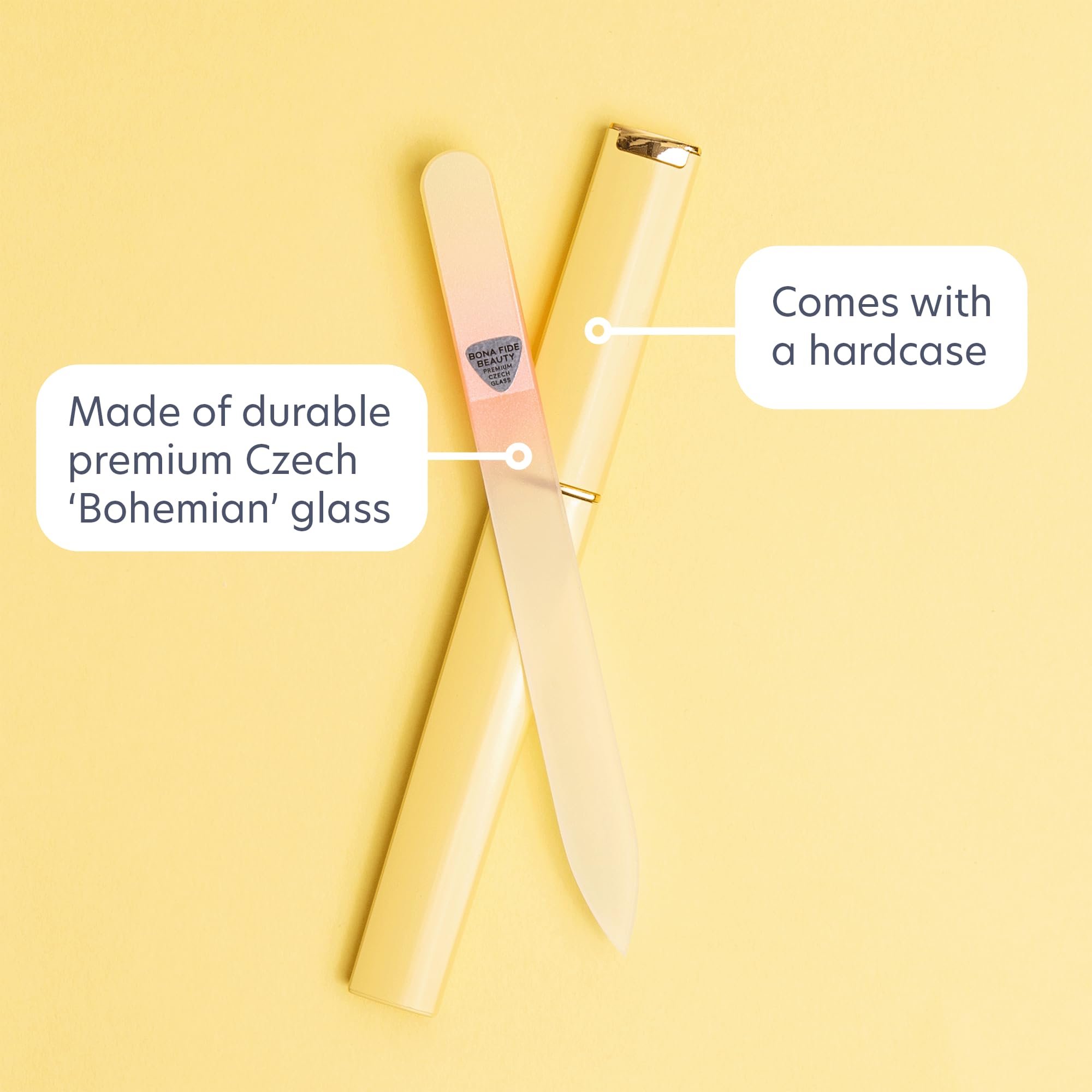 Bona Fide Beauty EU handcrafted nail file display showcases artisanal care.