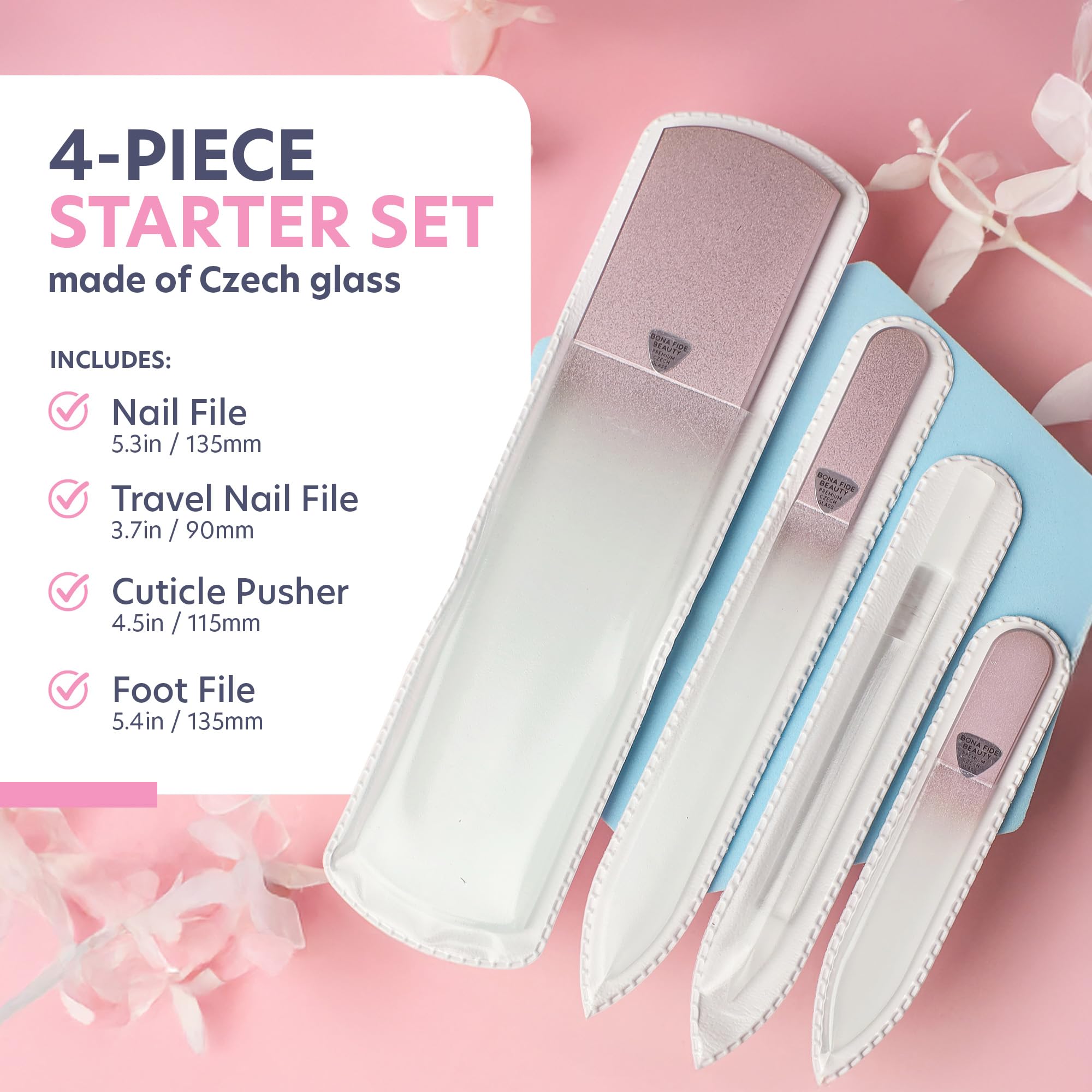 Bona Fide Beauty glass nail file medium shapes nails precisely