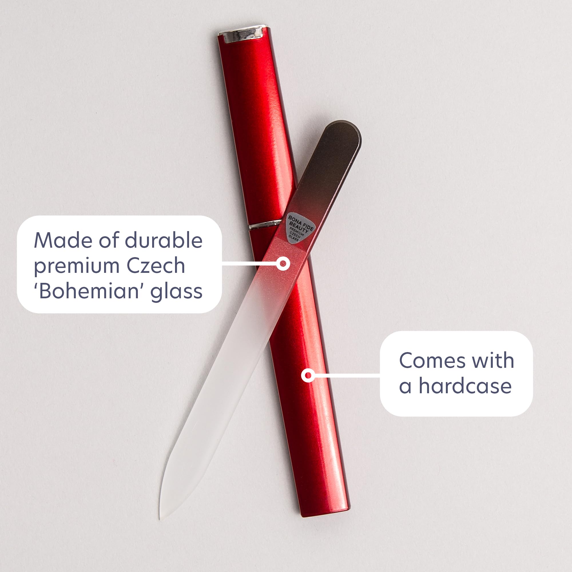 EU-made Bona Fide Beauty craftsmanship emphasizes quality and care in glass tools