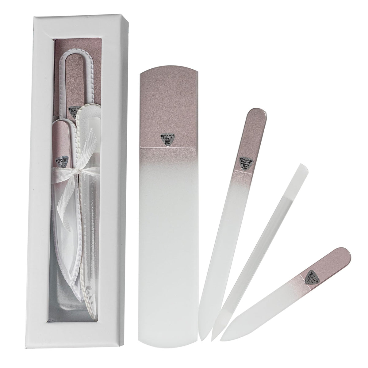 Bona Fide Beauty rose gold foot file for spa-like foot care at home