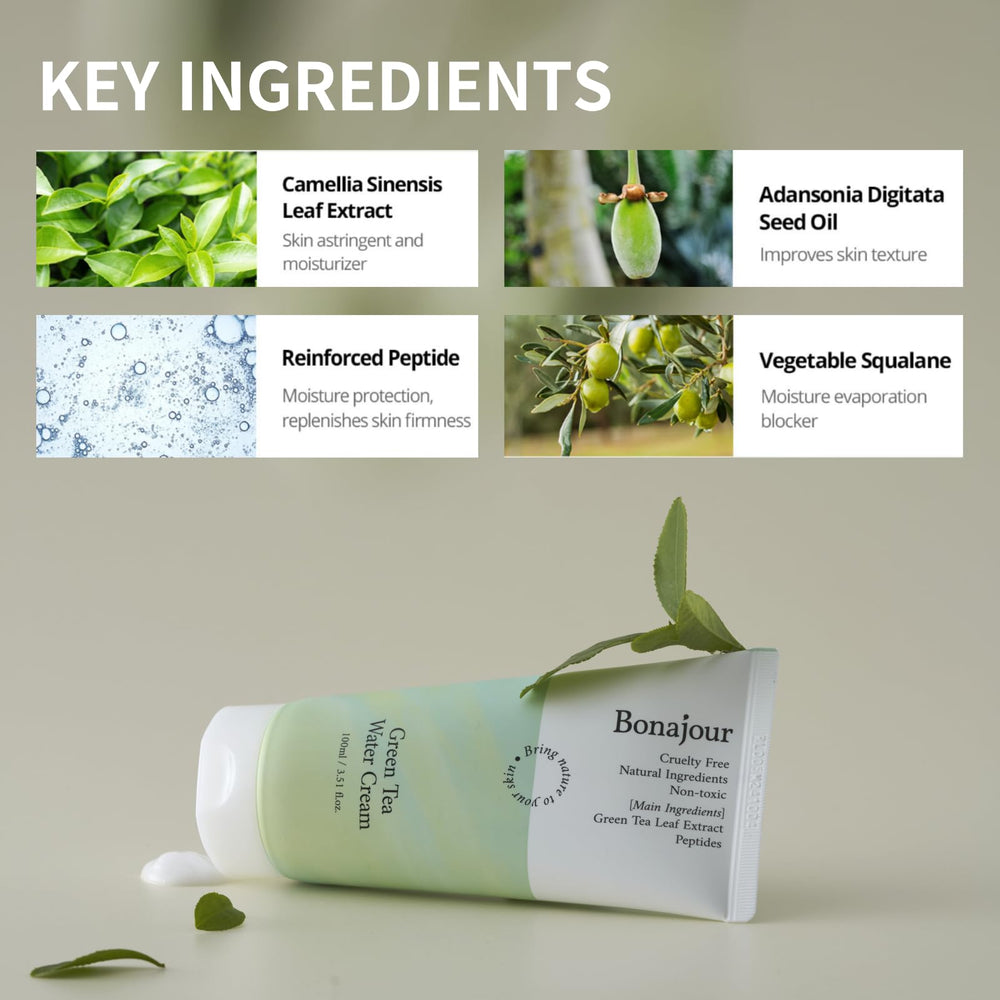 BONAJOUR Green Tea Water Bomb spotlight on 72-hour hydration claim visuals