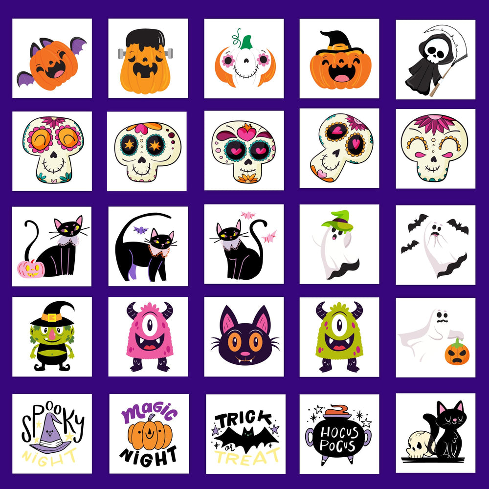Bonbaloo Halloween tattoos being applied by kids shows easy, quick application.