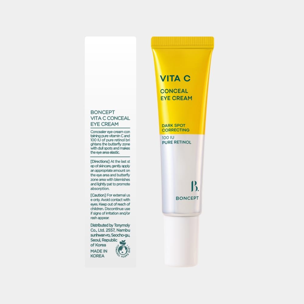 BONCEPT Vita C Conceal Eye Cream shown with 7-day visual changes