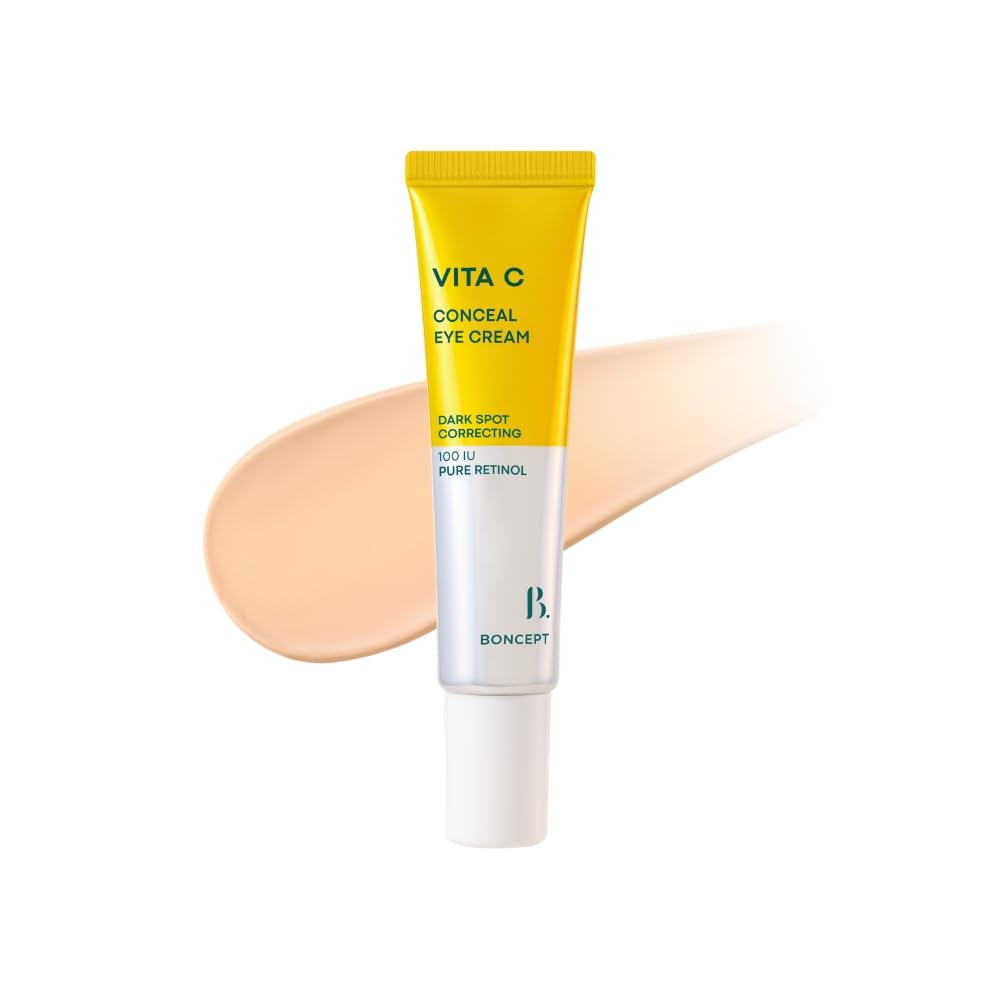 BONCEPT Vita C Conceal Eye Cream tube closeup showing hydrating formula for brightened under-eye area