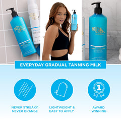 Bondi Sands application on clean skin shows smooth, streak-free coverage.