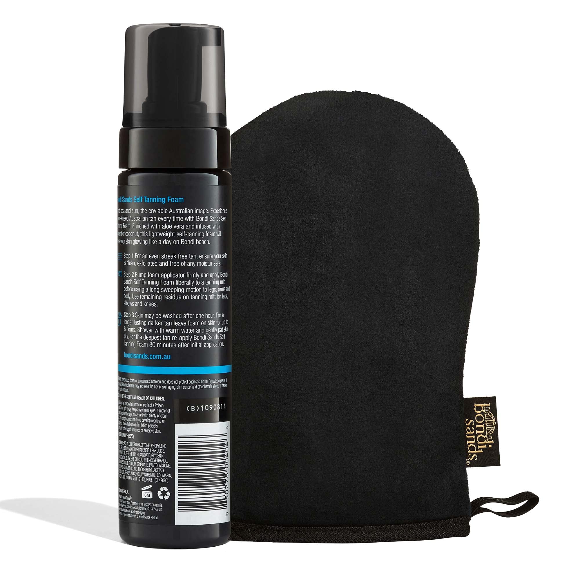 Bondi Sands Dark Self Tanning Foam application texture demonstrates easy, streak-free spread.
