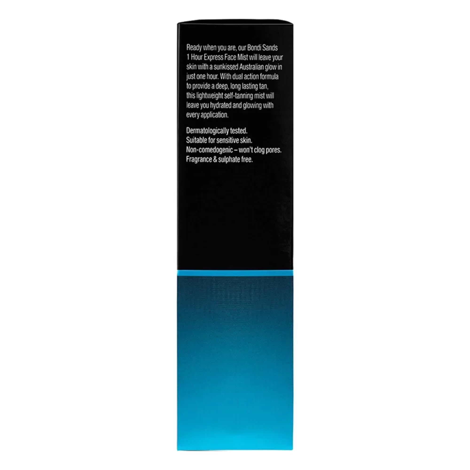 Bondi Sands face mist sulfate-free badge signaling skin-friendly formulation.
