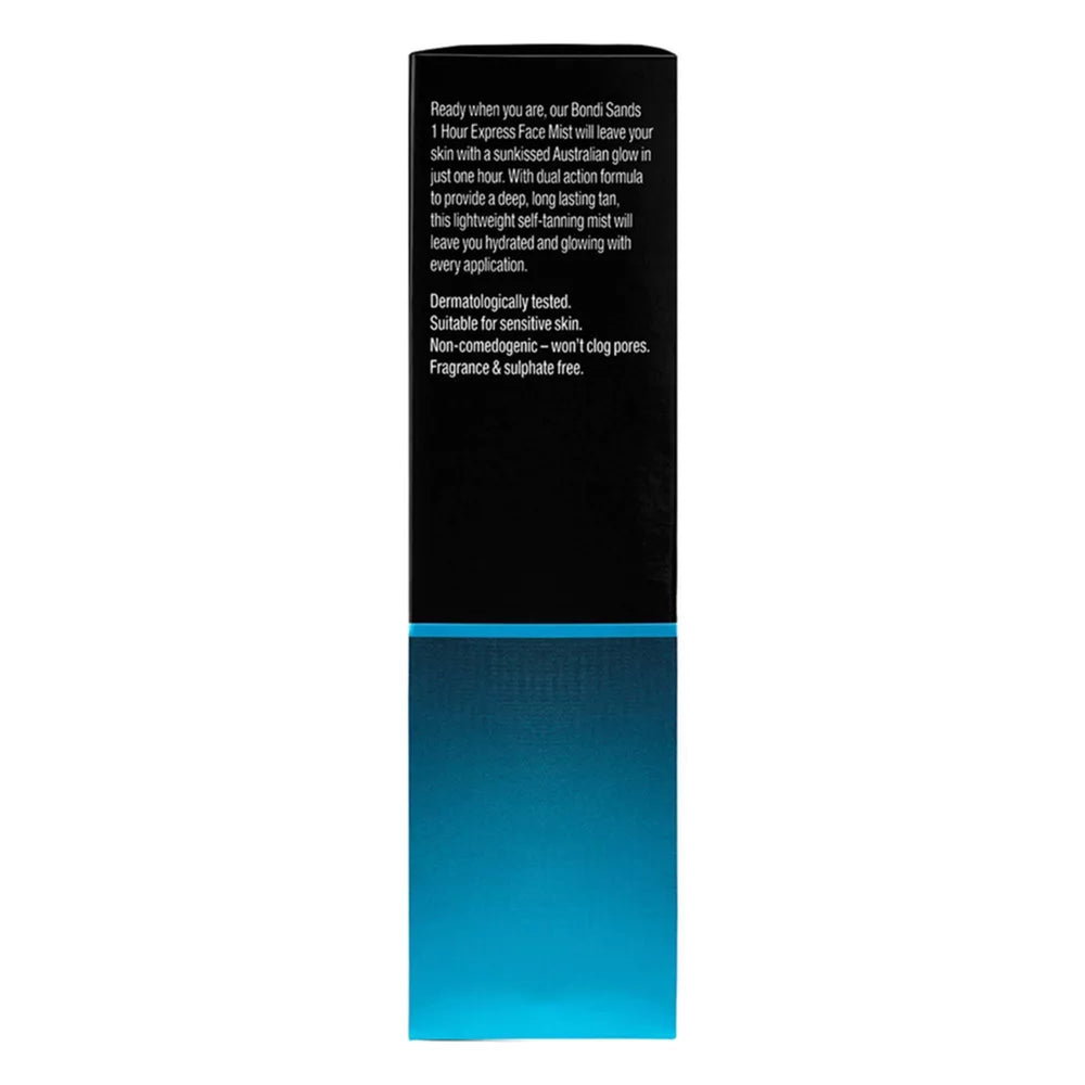 Bondi Sands face mist sulfate-free badge signaling skin-friendly formulation.