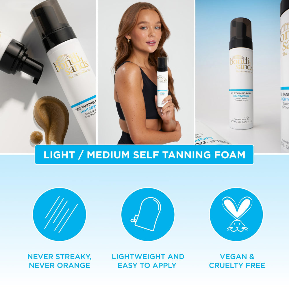 Bondi Sands foam application swipe showing smooth, even coverage