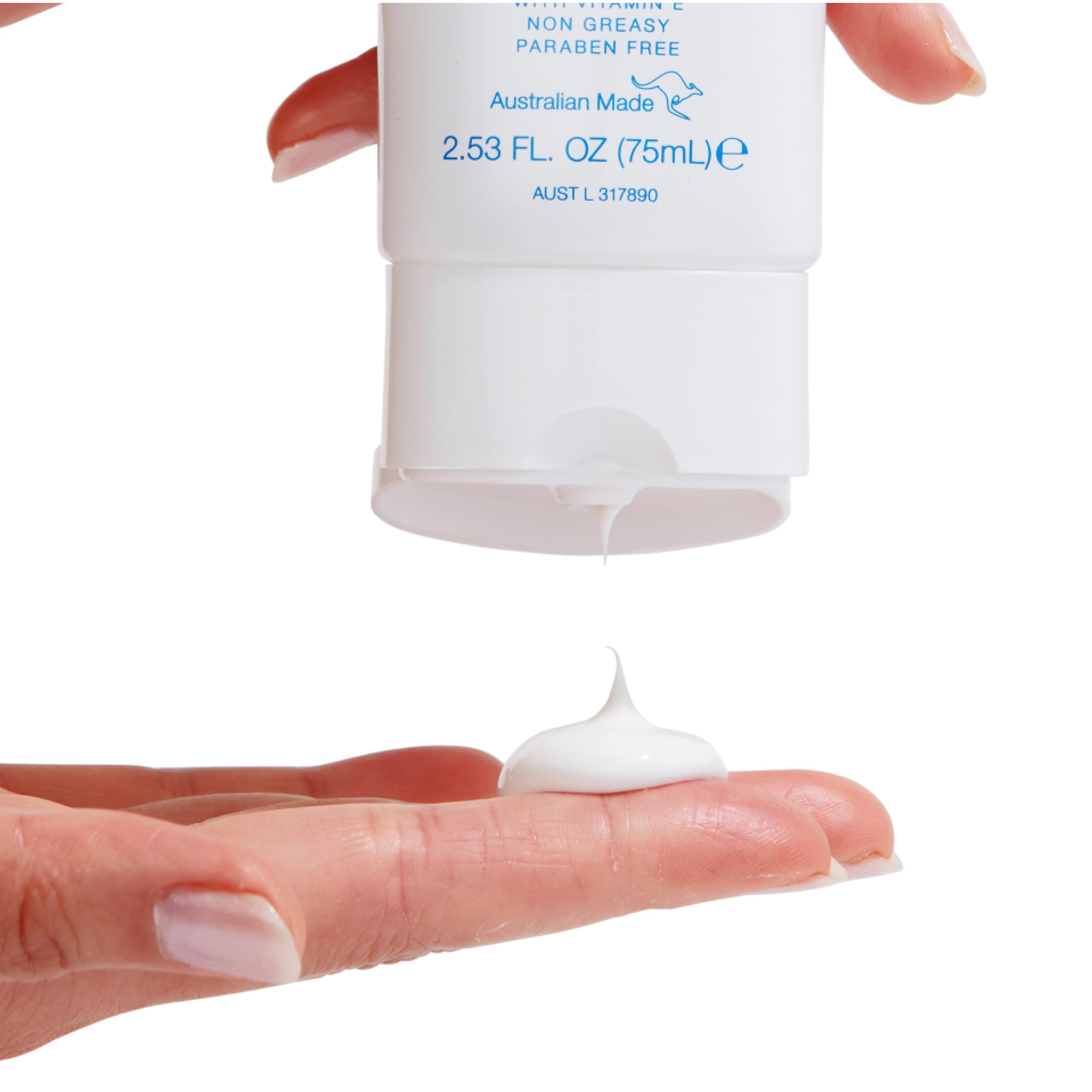 Bondi Sands fragrance-free daily face lotion SPF 50 close-up highlights silk-like absorption