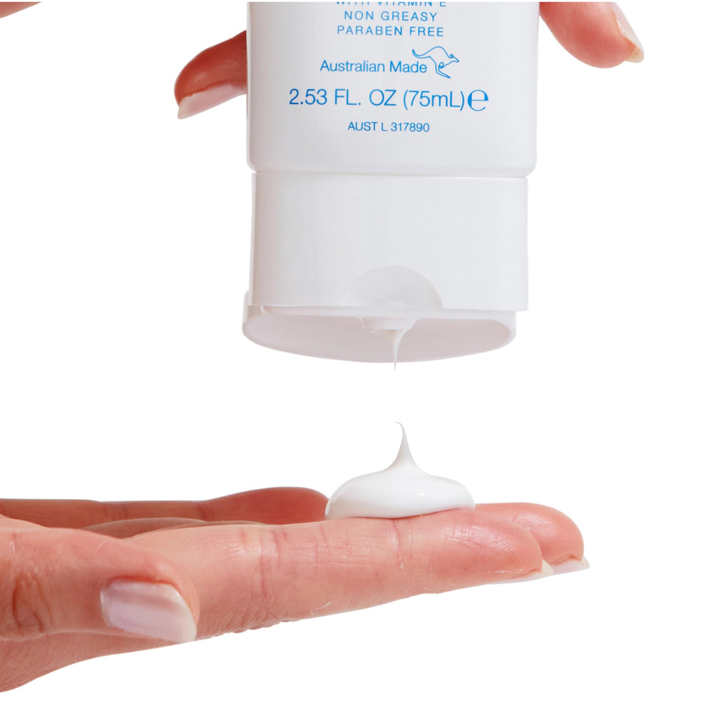 Bondi Sands fragrance-free daily face lotion SPF 50 close-up highlights silk-like absorption