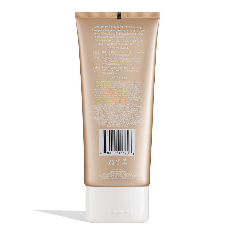 Bondi Sands gradual tanning lotion pump dispense demonstrates smooth, streak-free application.
