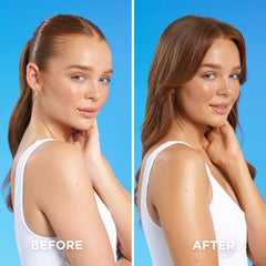 Drops added to moisturizer illustrate customizable glow while nourishing skin.