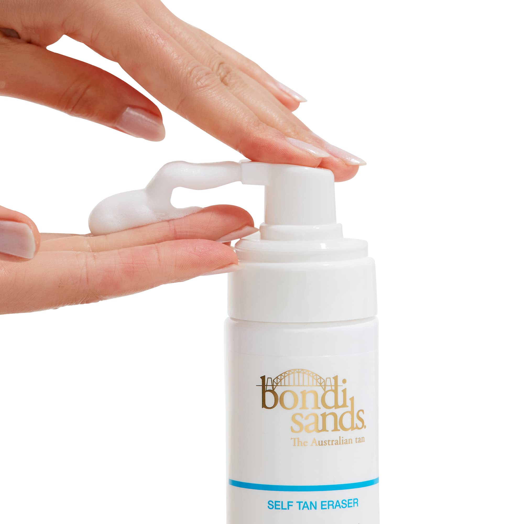 Bondi Sands Self Tan Eraser foamy lather shows gentle cleansing without harsh scrubbing.