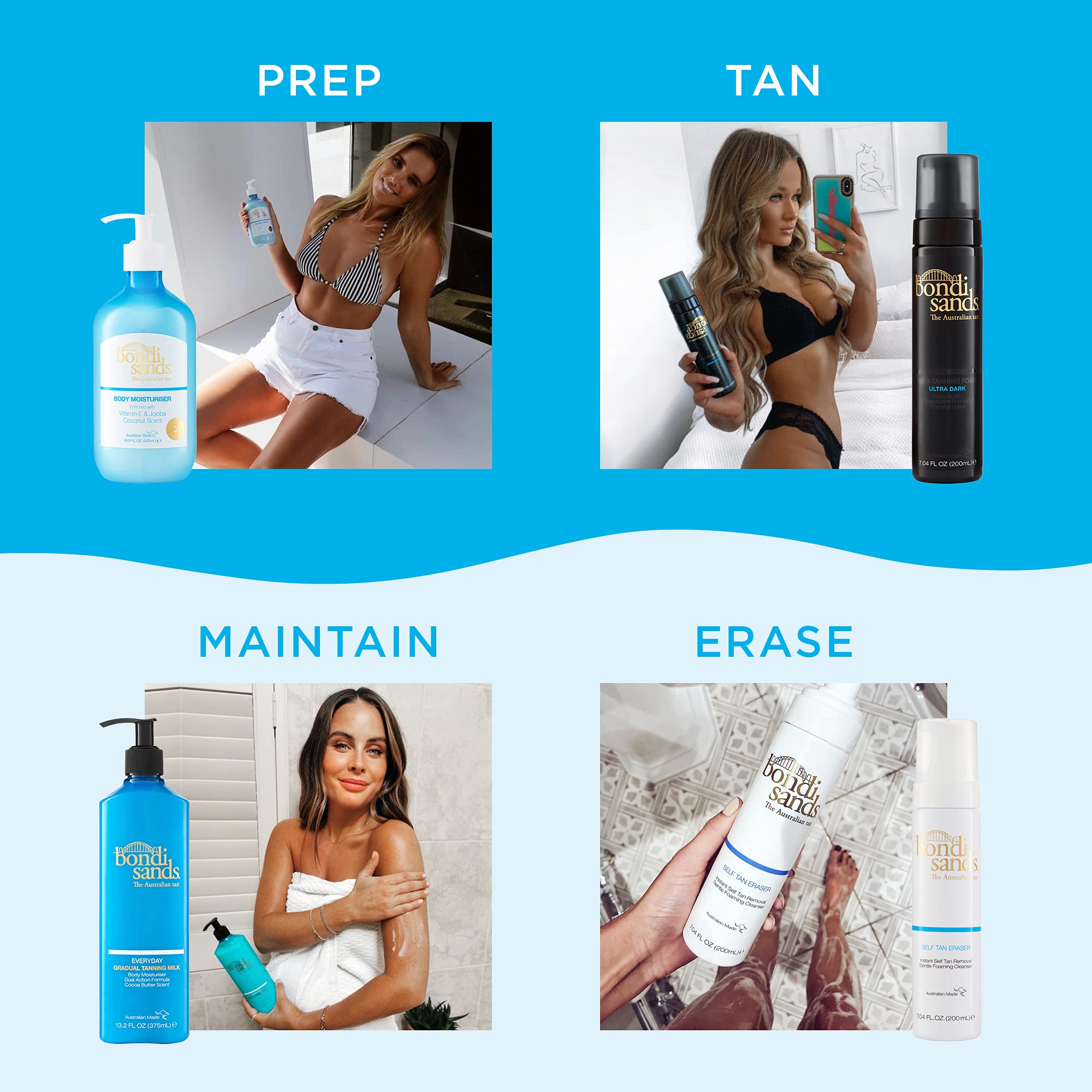 Bondi Sands Self Tan Eraser moisturised skin glow after use.