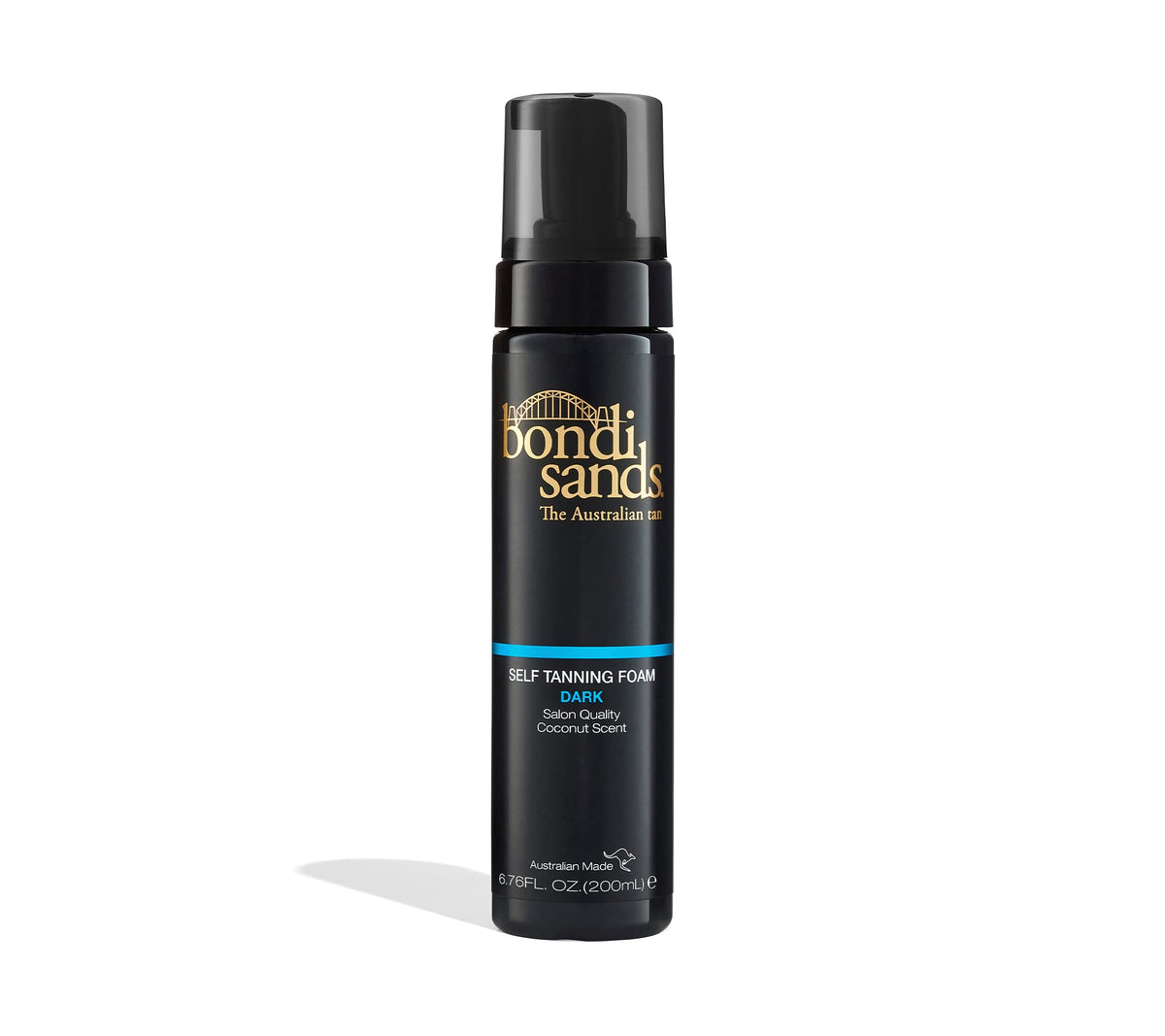 Bondi Sands Self Tanning Foam bottle shows lightweight formula for quick bronzing