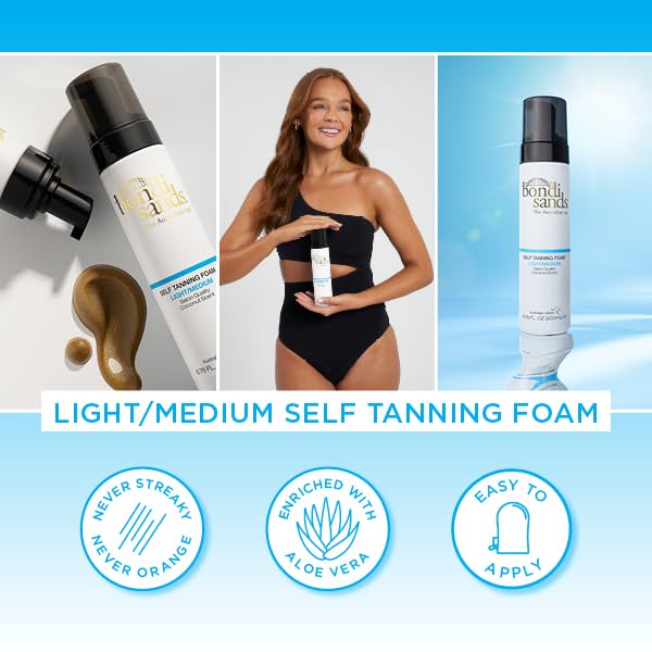 Bondi Sands Self Tanning Foam delivers a natural bronze glow on skin.