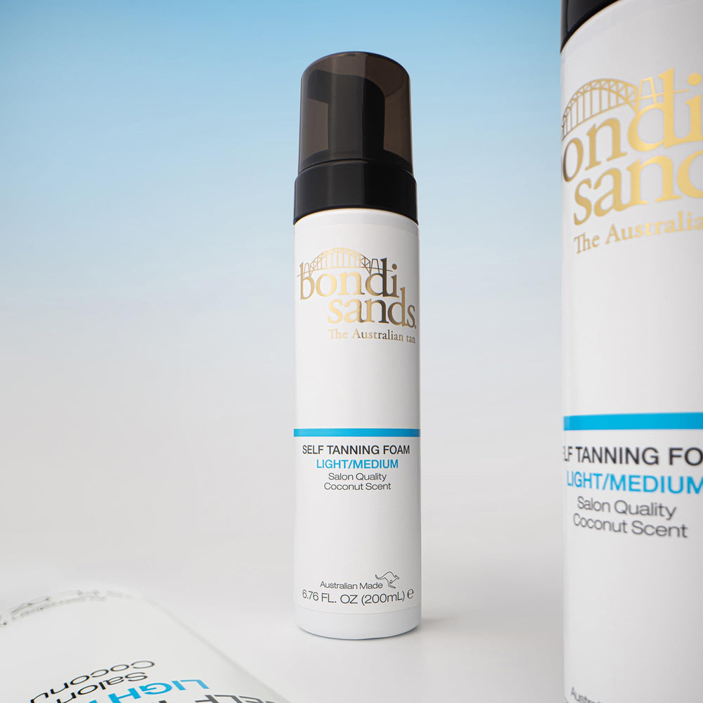 Foam on clean, dry skin for a natural bronze finish using Bondi Sands.