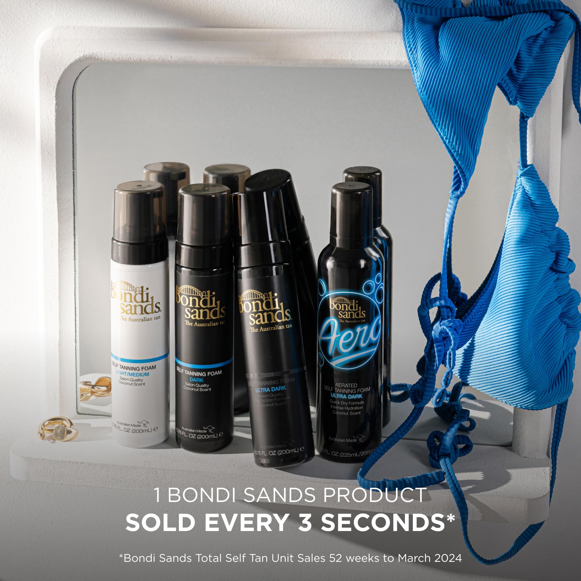 Bondi Sands Self Tanning Foam packaging shows premium quality for easy at-home tanning