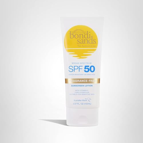 Bondi Sands sunscreen lotion ingredients shown in a beautiful arrangement.