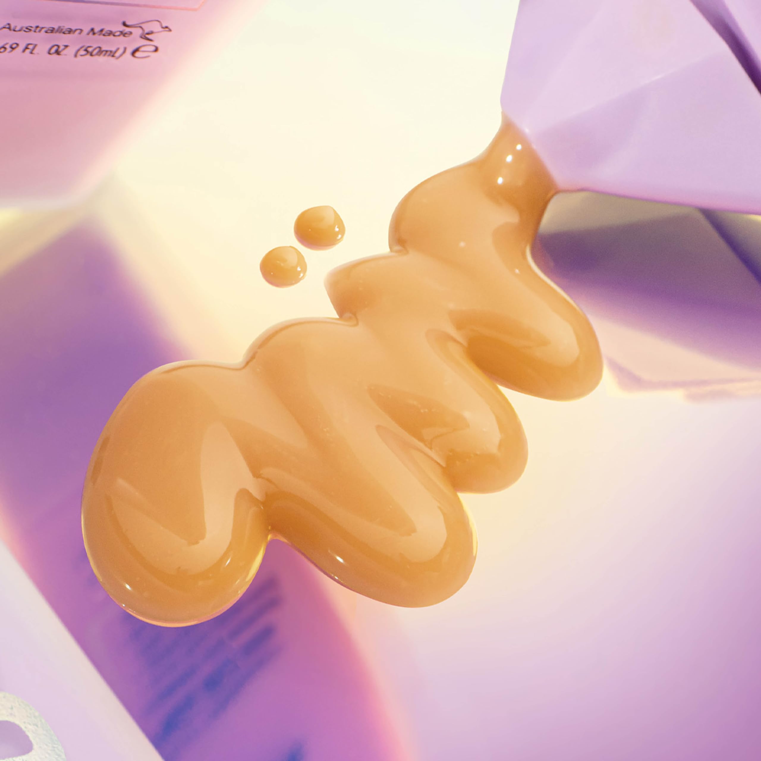 Bondi Sands Technocolor Face Serum application swatches showing skin-tone matching potential