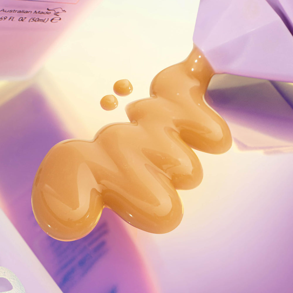 Bondi Sands Technocolor Face Serum application swatches showing skin-tone matching potential