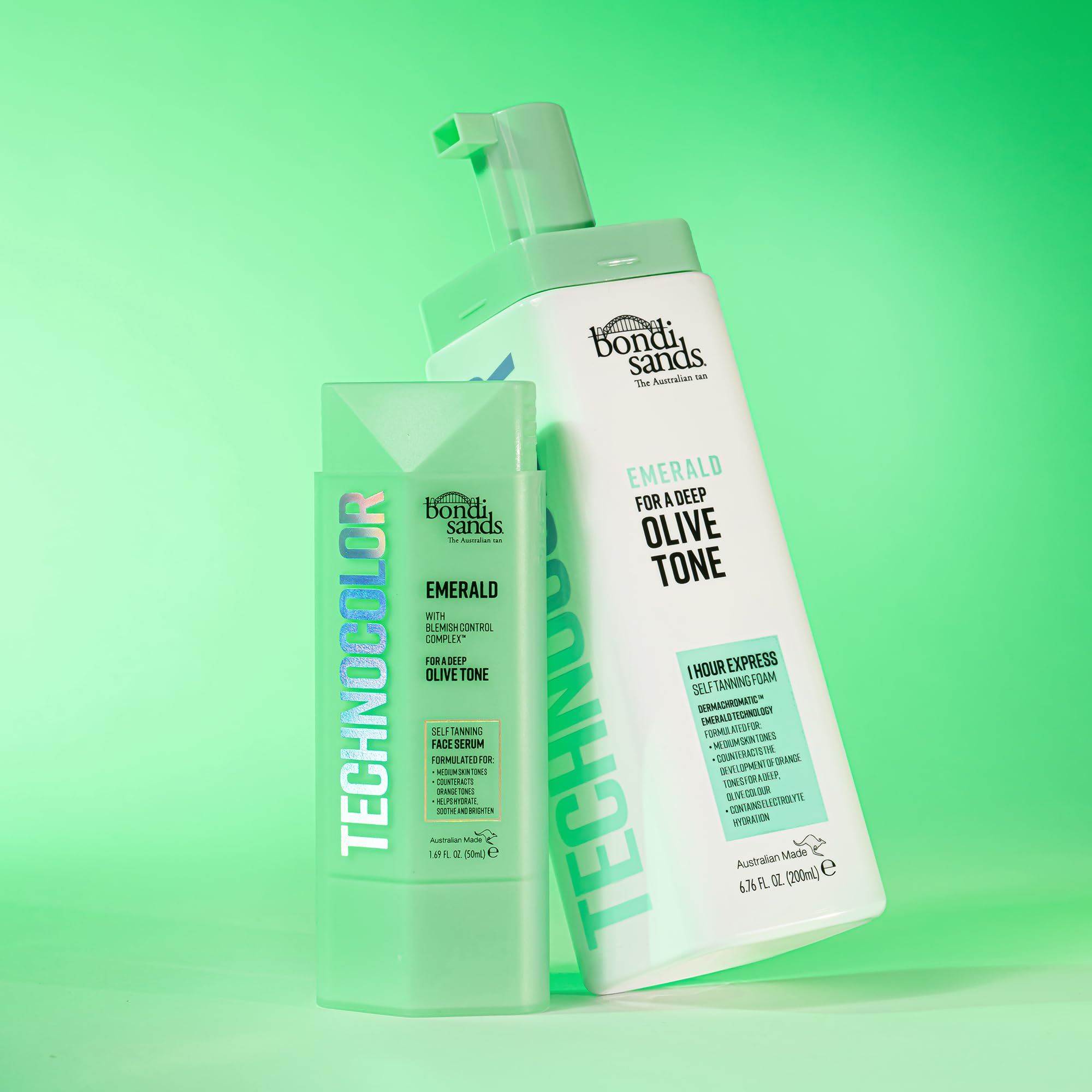 Bondi Sands Technocolor Face Serum Vitamin C and Chamomile benefits highlighted.