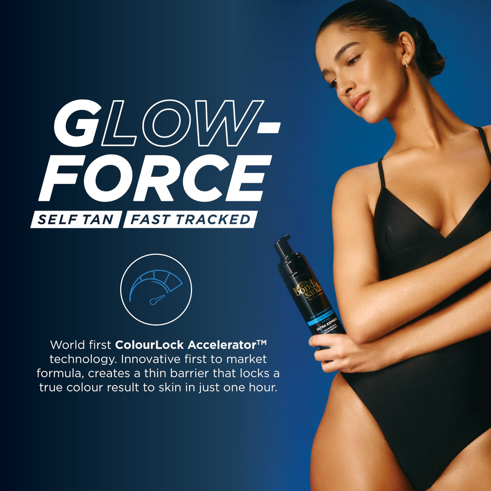 Bondi Sands Ultra Express Self Tanning Foam fragrance-free icon emphasizes clean scent