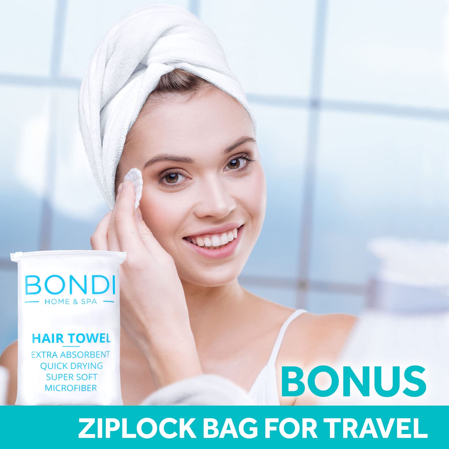 Bondi Spa microfiber fabric feels silky-soft against hair for reduced heat exposure.