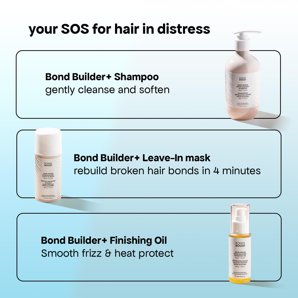 BondiBoost before-after hair shows added shine and smoother texture.
