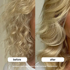 BONDIBOOST close-up of nozzle dispensing ultra-light mist for smooth, shiny hair.