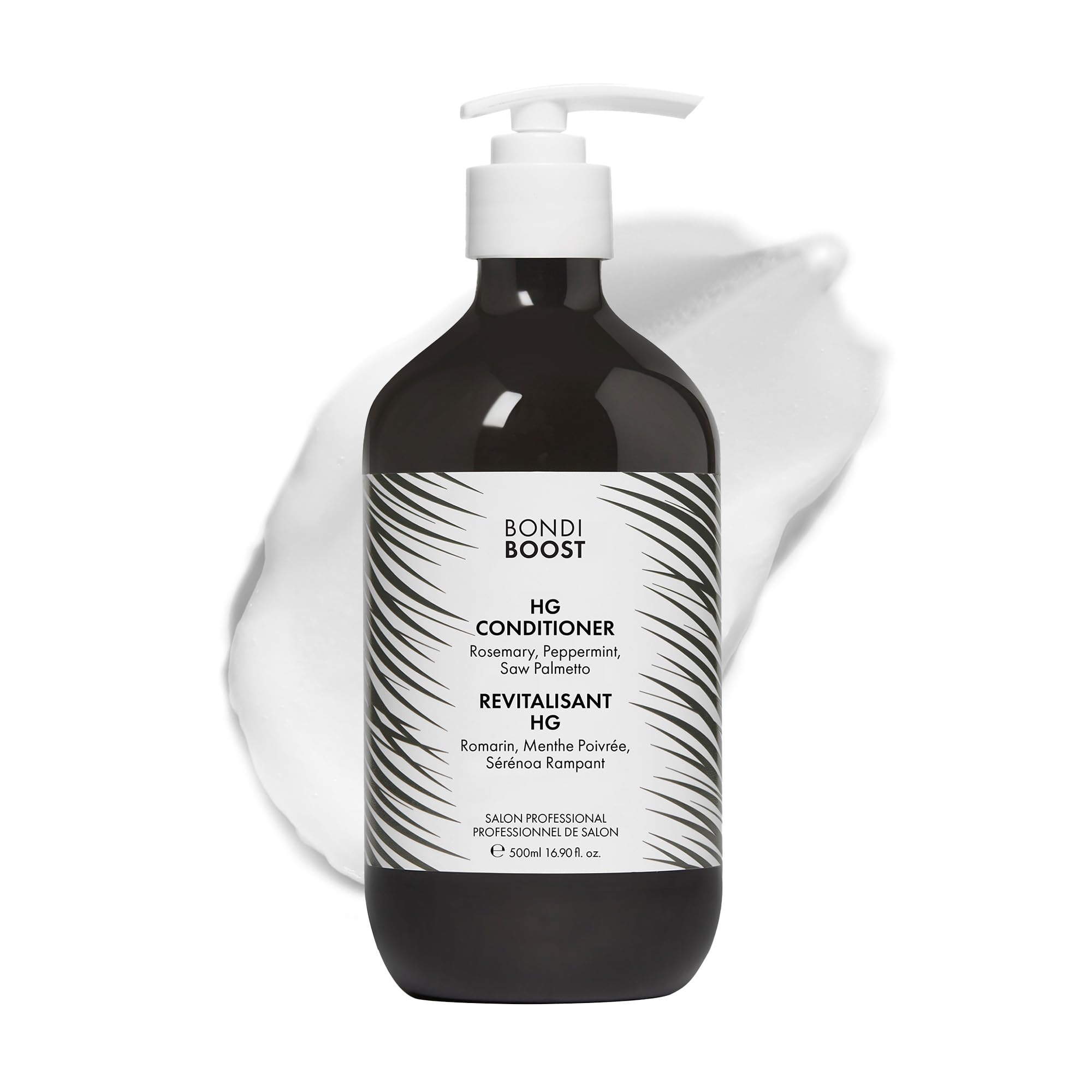 Bondiboost HG bottle on display highlights daily hydration for all hair types.