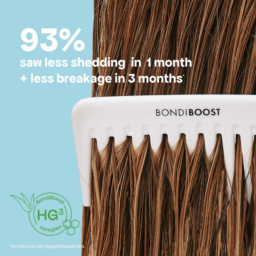 Bondiboost HG ingredients blend with aloe vera shown for soothing scalp care.