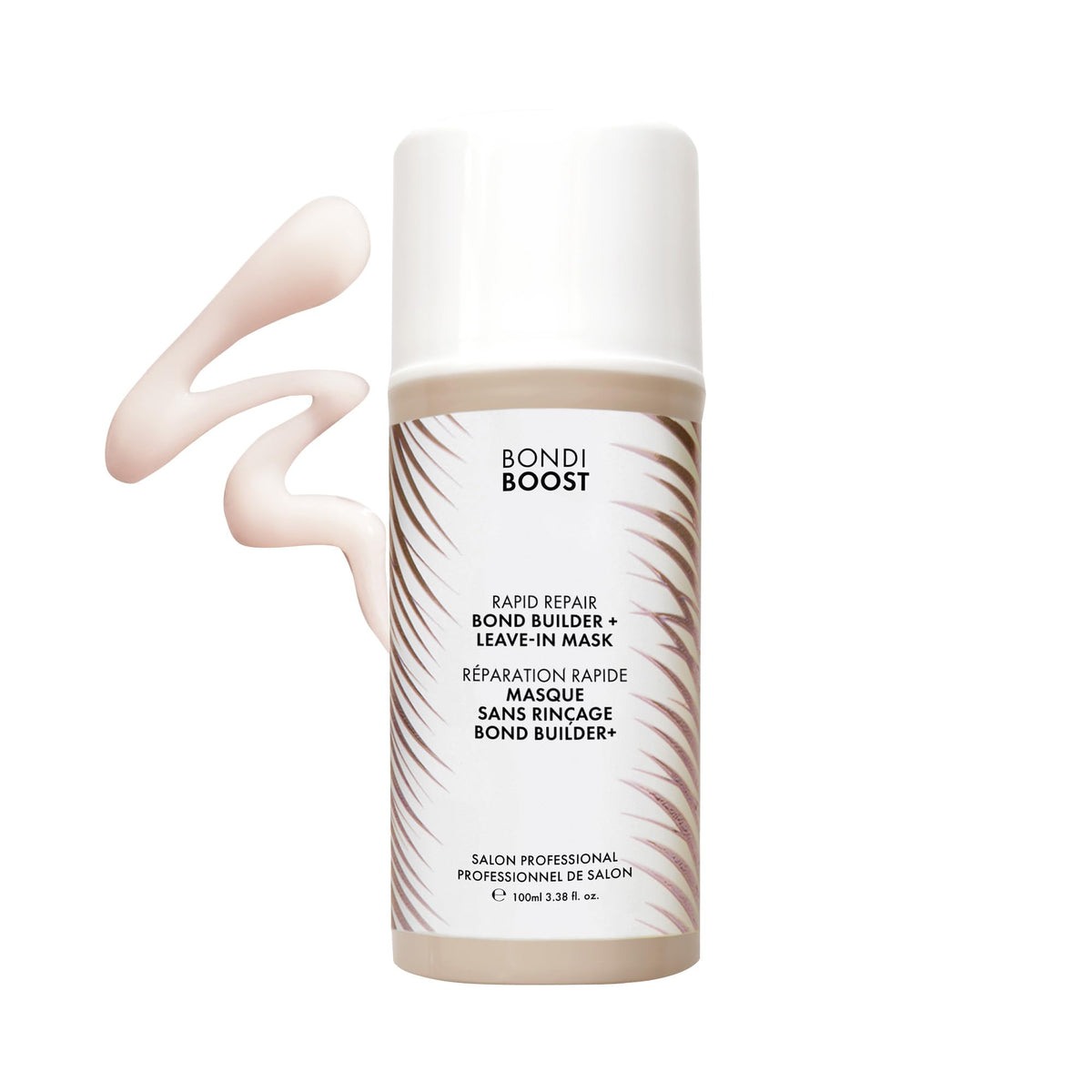 Bondiboost Rapid Repair Bond Builder bottle highlights salon-ready hydration benefits