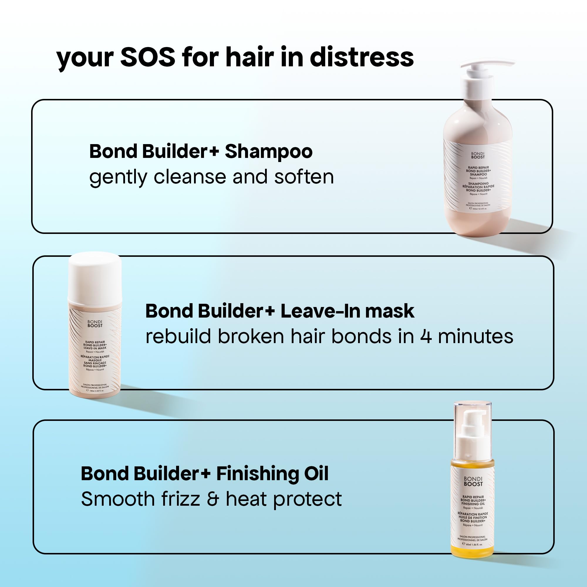 Bondiboost Rapid Repair plant-based technology graphic emphasizes strengthened bonds