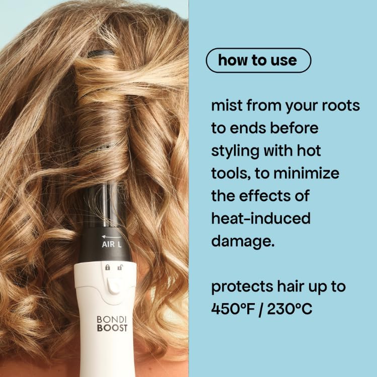 BONDIBOOST styling prep for dry or damp hair before hot tool use.