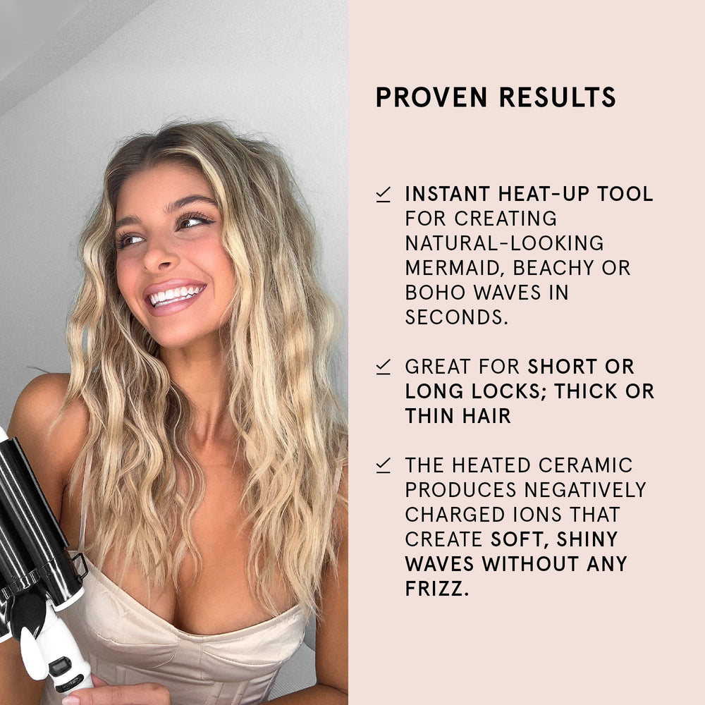 BONDIBOOST Wave Wand triple-barrel-design enables natural textured waves.