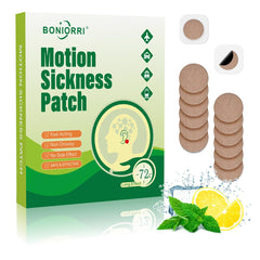 BONIORRI Motion Patches applied behind the ear for travel comfort