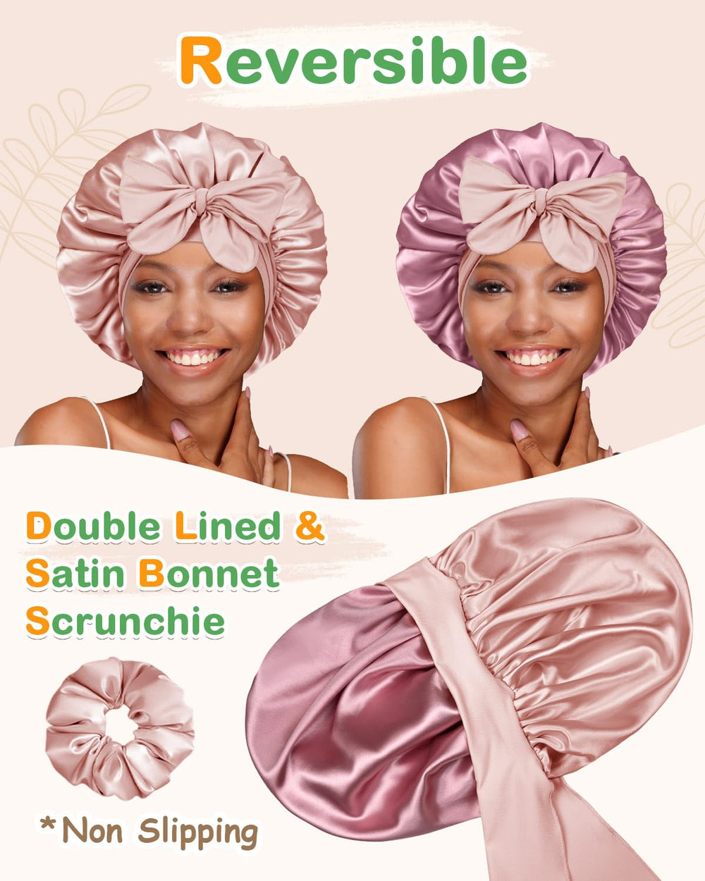 BONNET QUEEN adjustable tie-band ensures a secure, comfortable fit for all sizes.